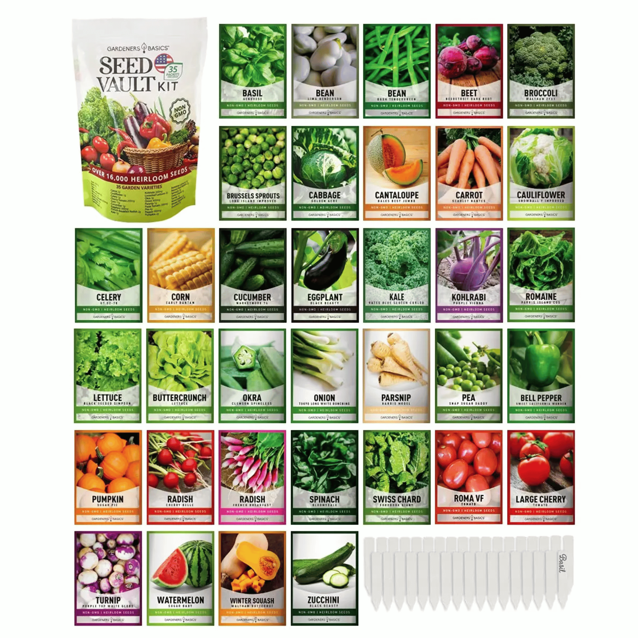 Survival Tuinset – 35 Biologische Variëteiten, 16.000+ Zaden