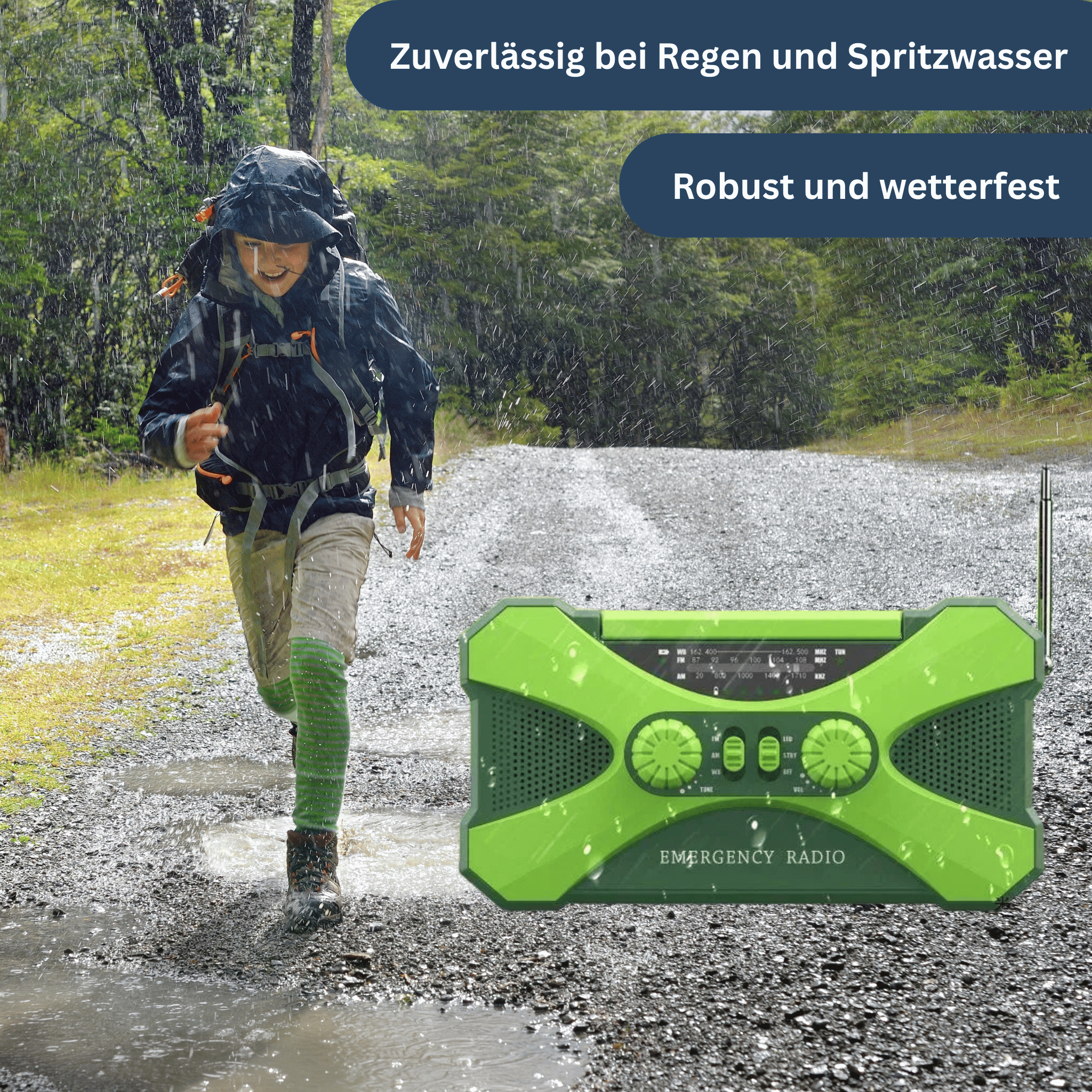 Power noodradio 10.000 mAh – zonne-energie, zwengel, LED & SOS