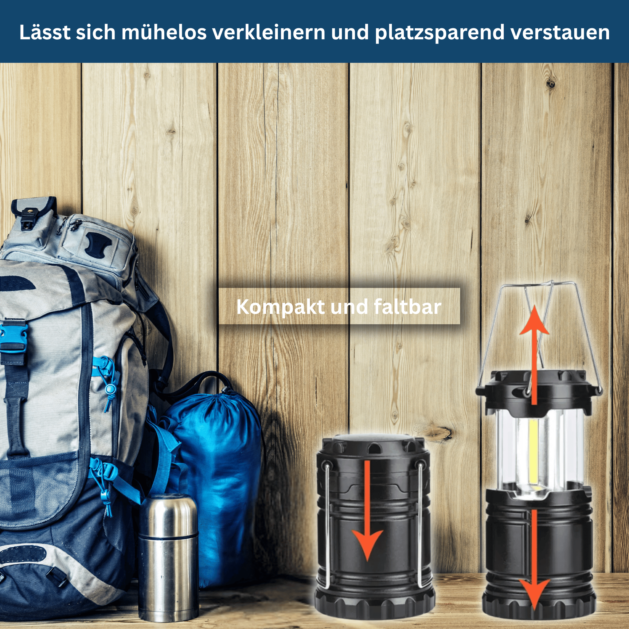 Compacte LED-Campinglantaarn – Helder en Draagbaar voor Buiten