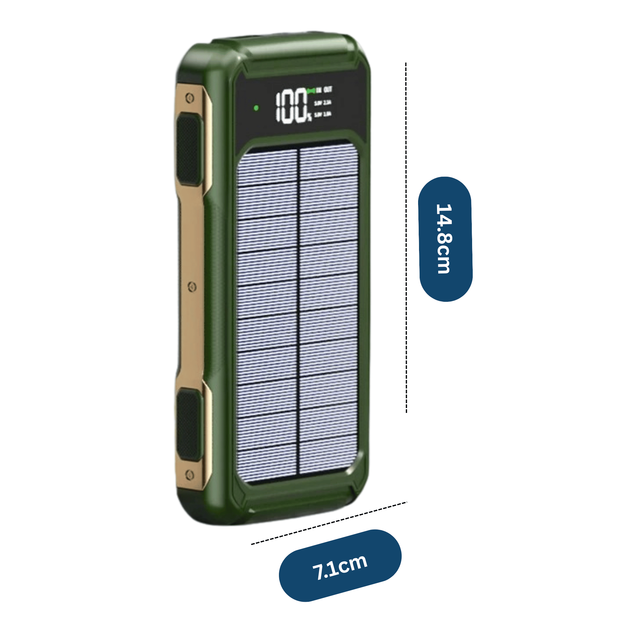 SolarCharge 20K – Kraftvolle Powerbank mit Kabel & LED-Anzeige