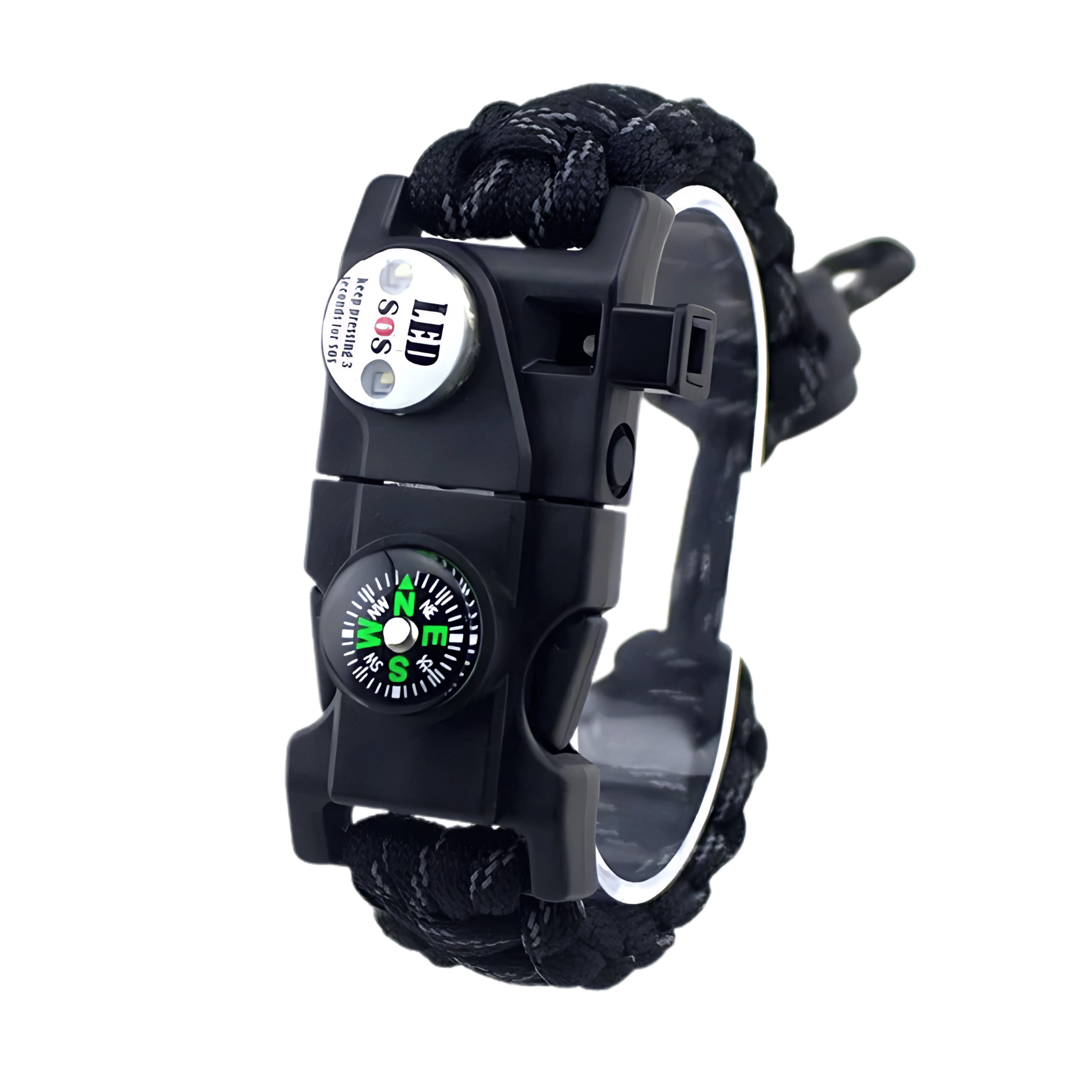 Survival Paracord Armband – Met LED & Kompas
