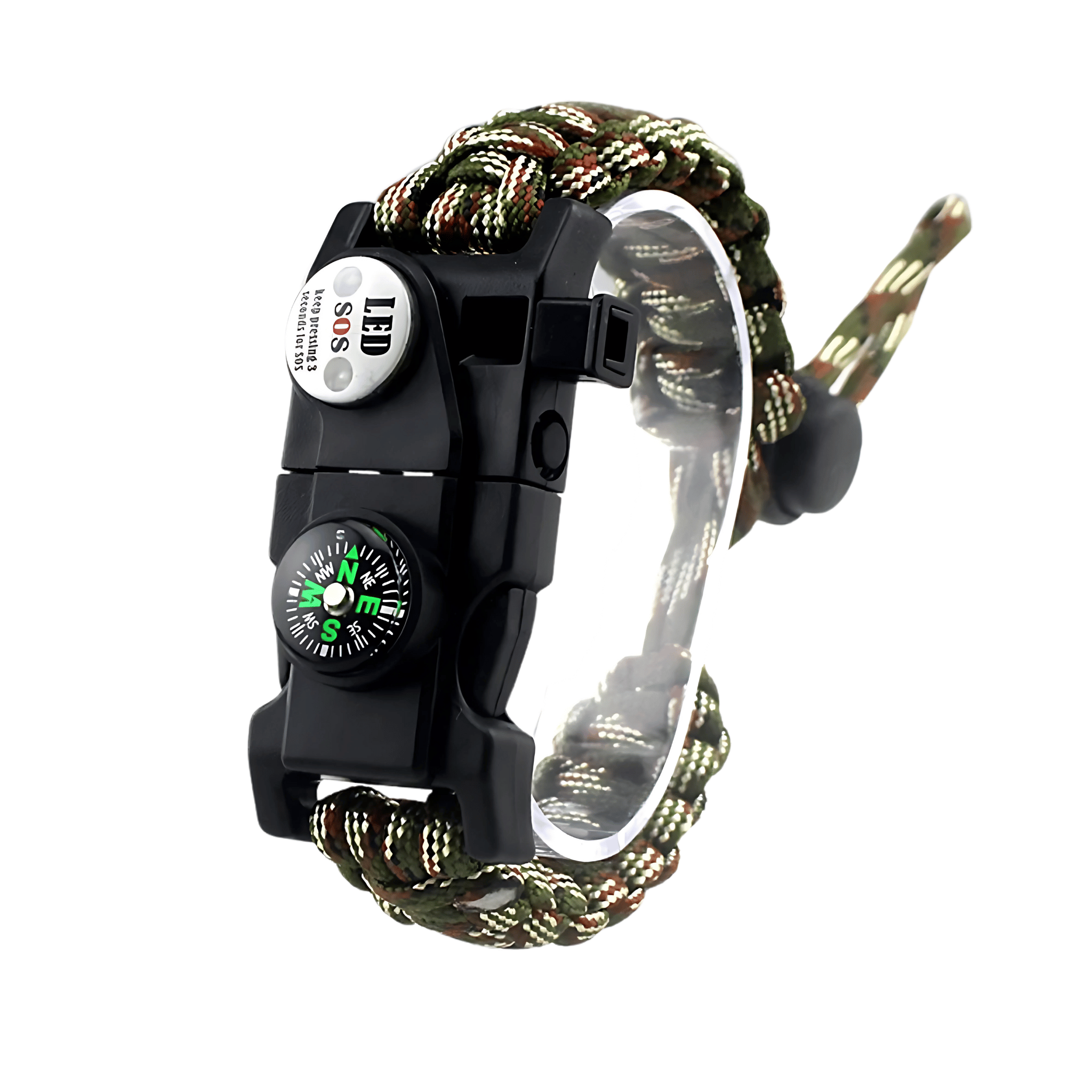 Survival Paracord Armband – Met LED & Kompas