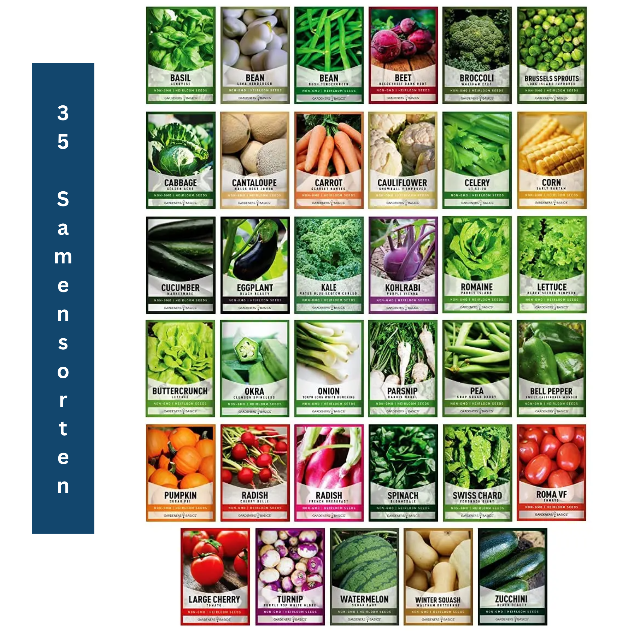 Survival Tuinset – 35 Biologische Variëteiten, 16.000+ Zaden