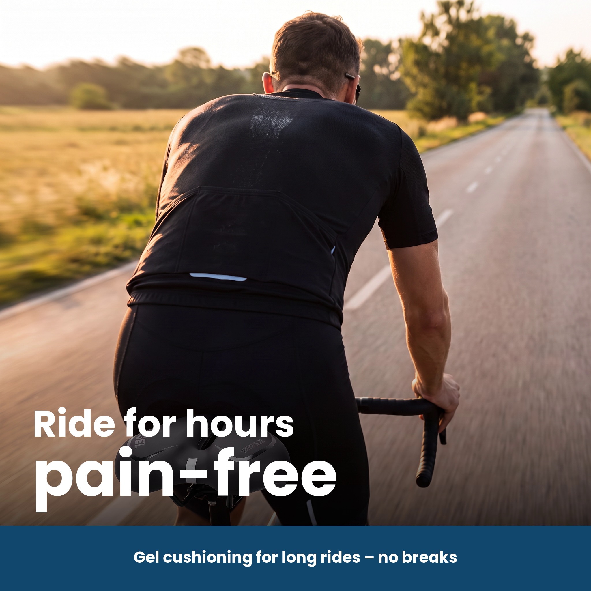 Man rides pain-free for hours on long tours thanks to the gel padding