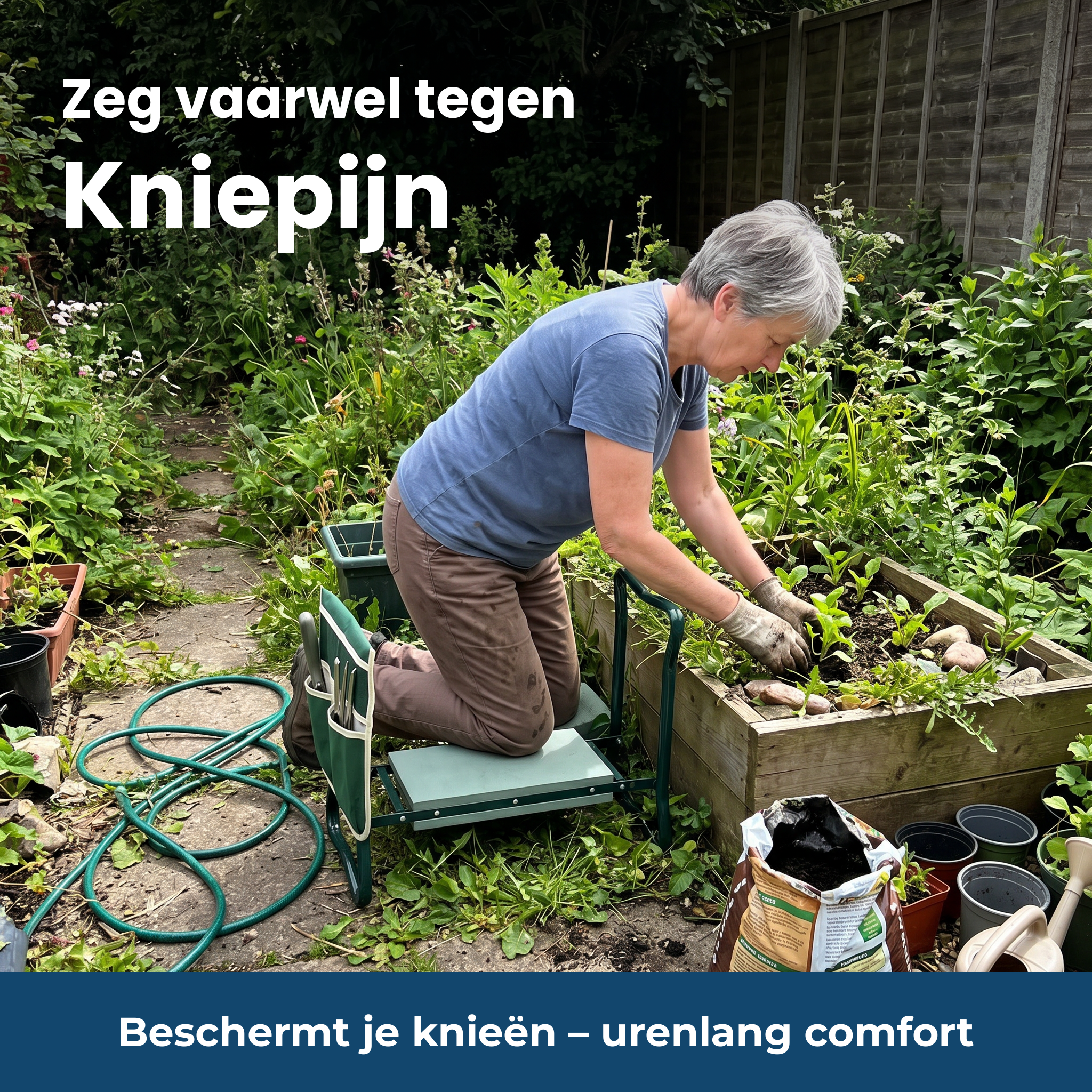 Zeg vaarwel tegen kniepijn – GartenFlex PRO knielbank in gebruik
