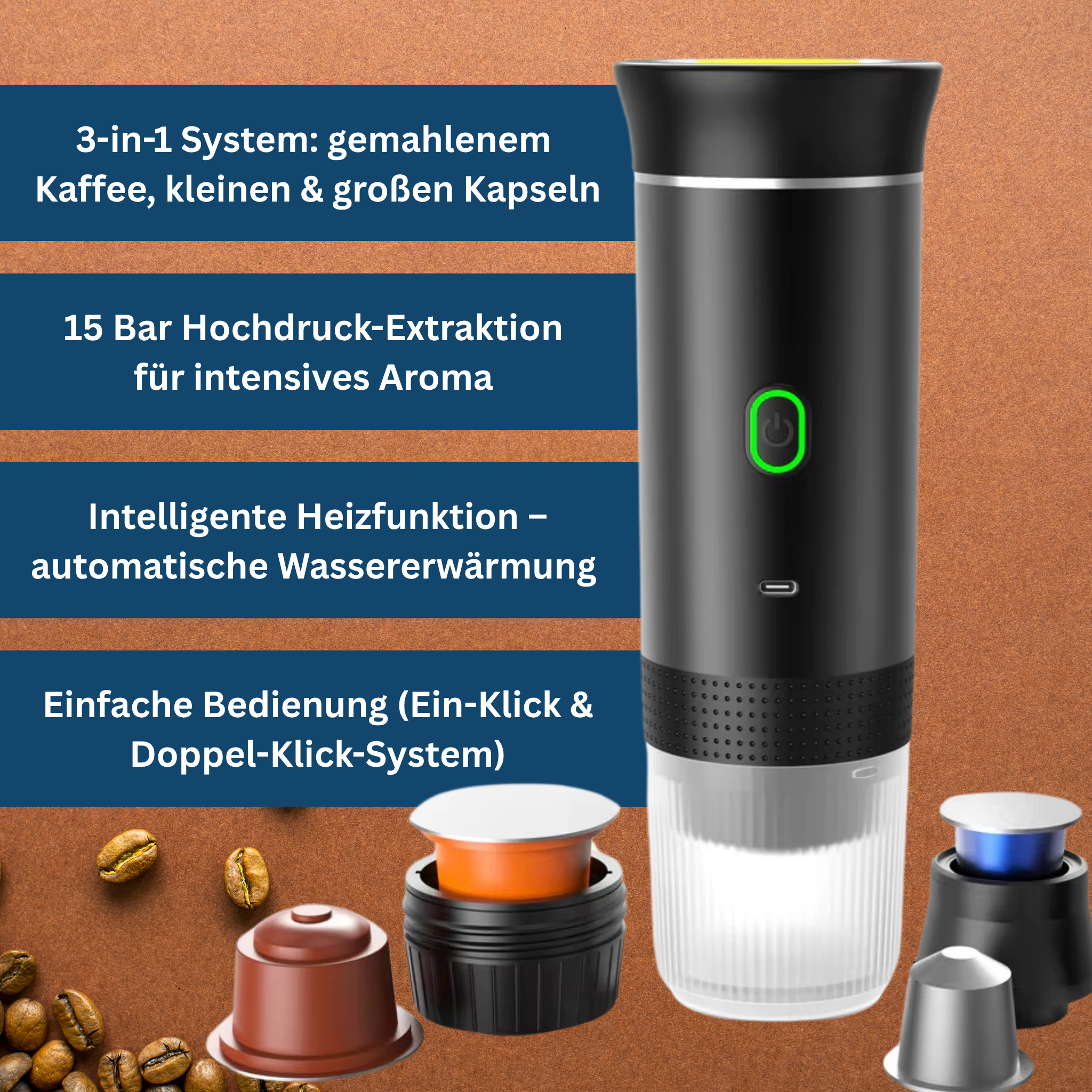 CoffeeGo Pro – Draagbaar koffiezetapparaat