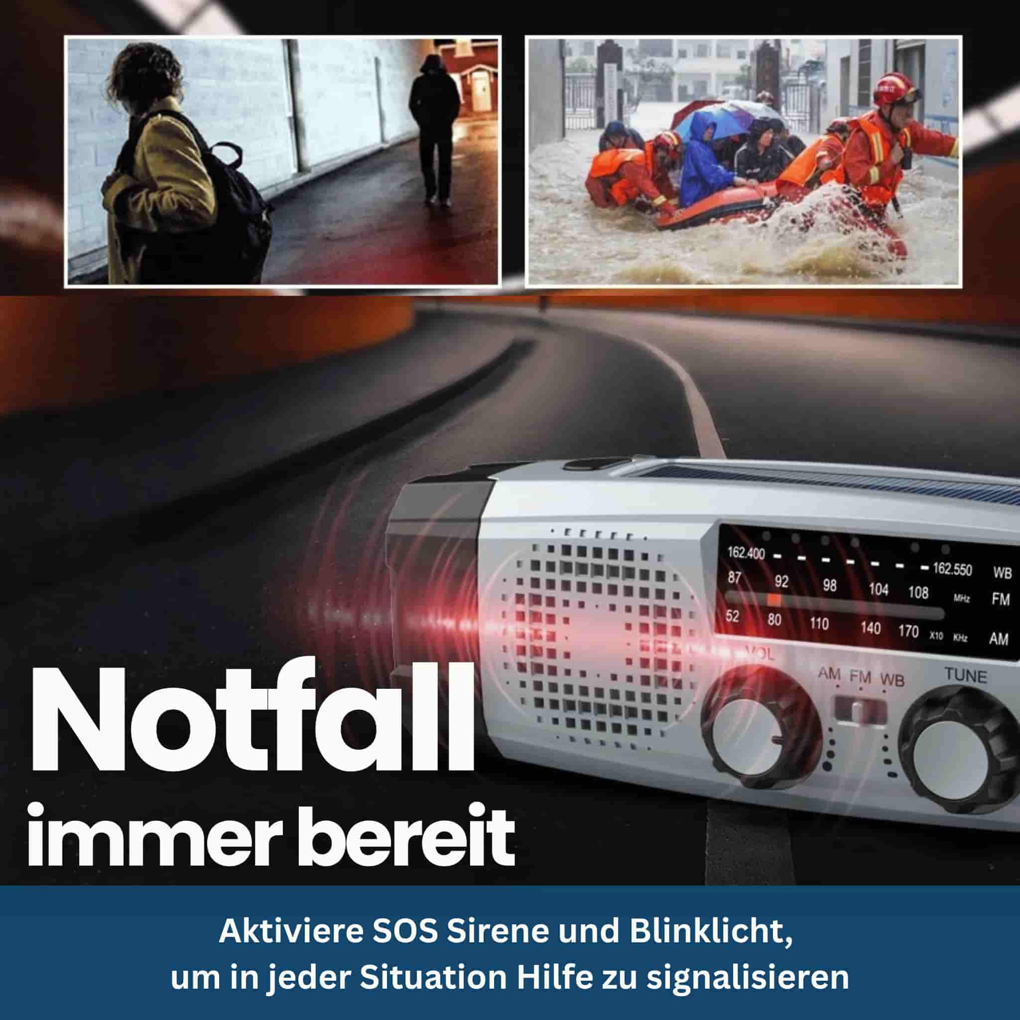 StormGuard 2000 – Solar Emergency Radio with Crank, Light & SOS