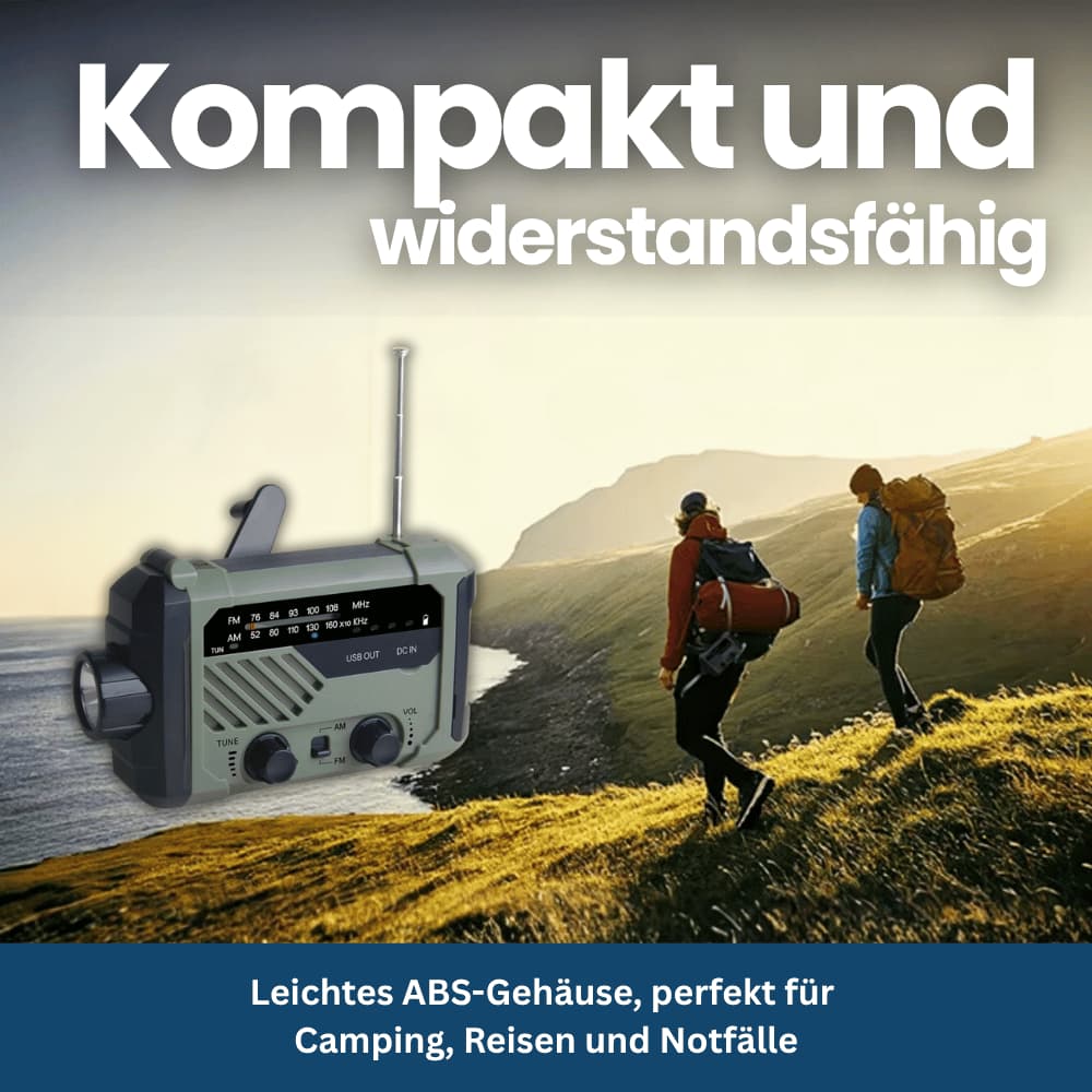 PowerGuard Pro – Noodradio met Zonne- & Draaienergie