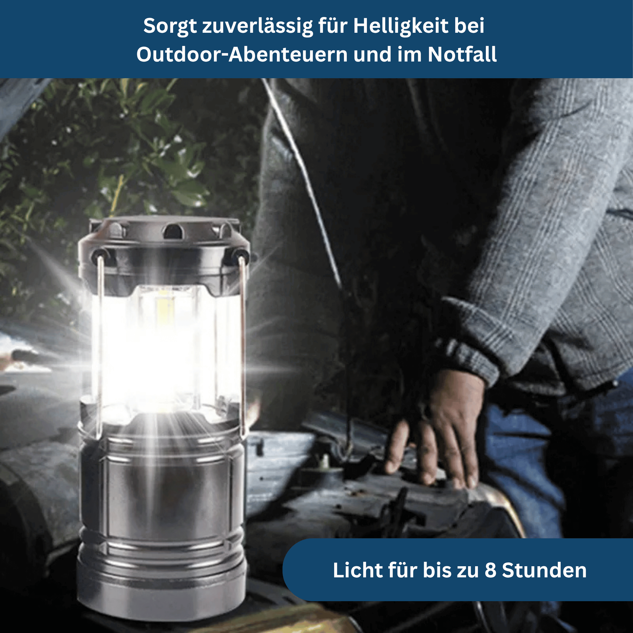 Compacte LED-Campinglantaarn – Helder en Draagbaar voor Buiten
