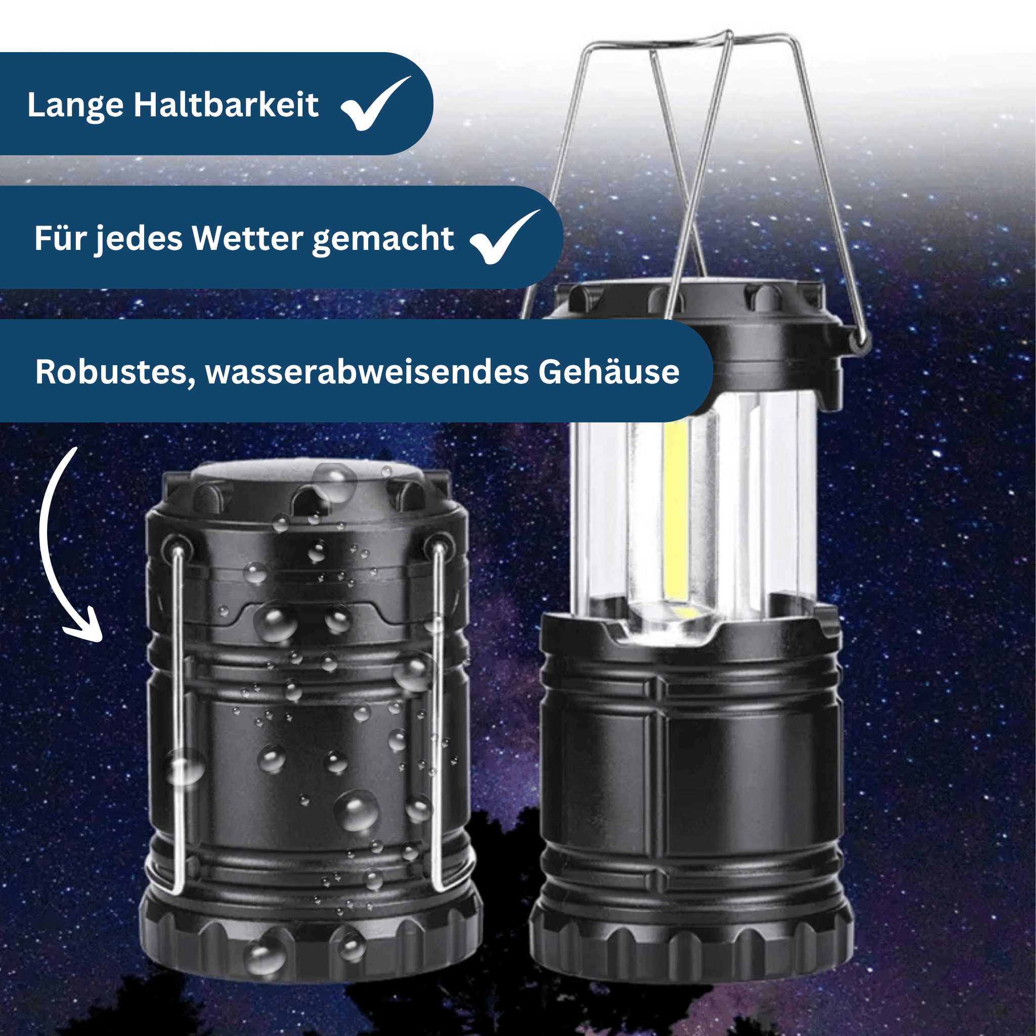 Compacte LED-Campinglantaarn – Helder en Draagbaar voor Buiten