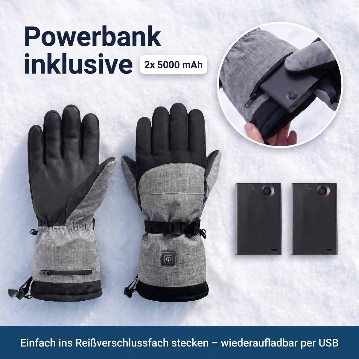 Powerbank inklusive – 2x 5000 mAh