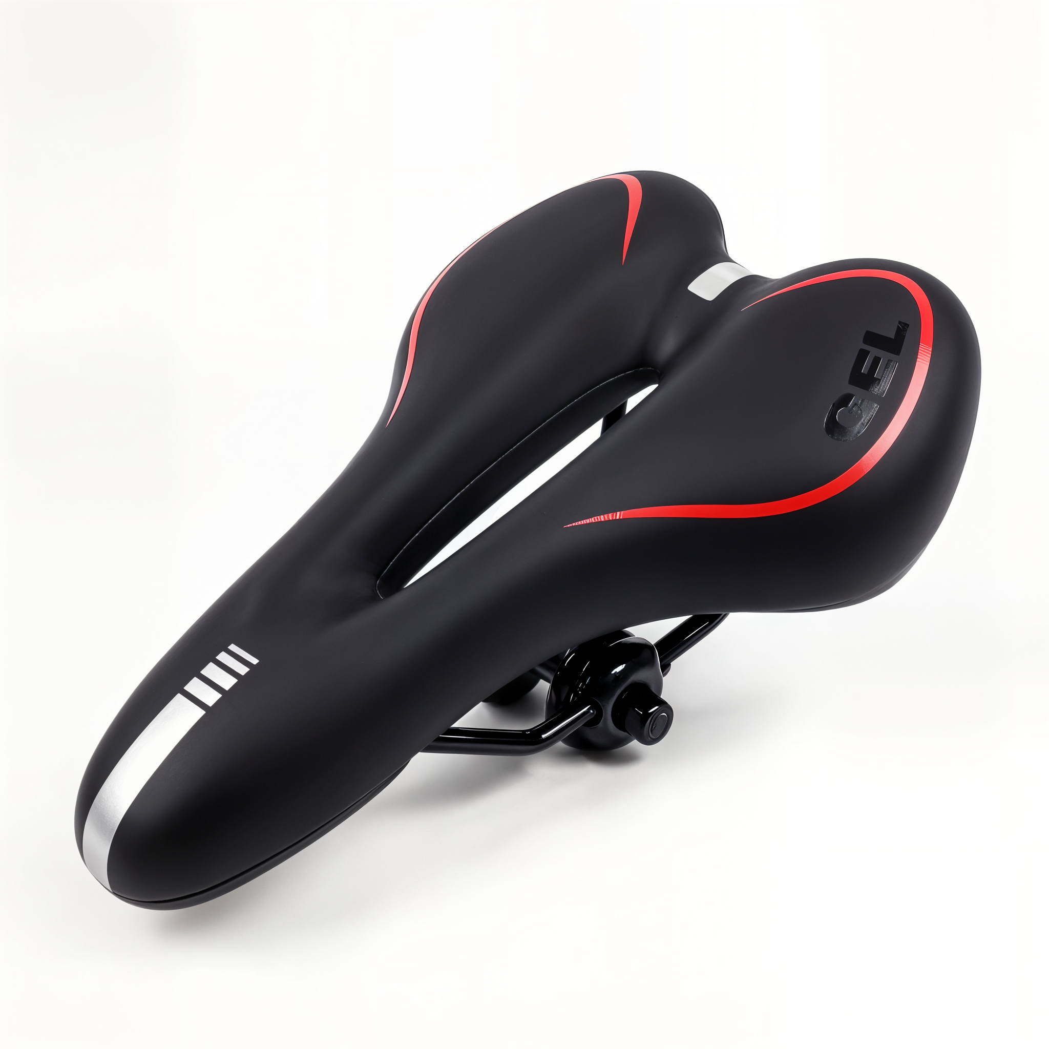 Speed Gel Men Fahrradsattel in Sommerrot auf weißem Hintergrund