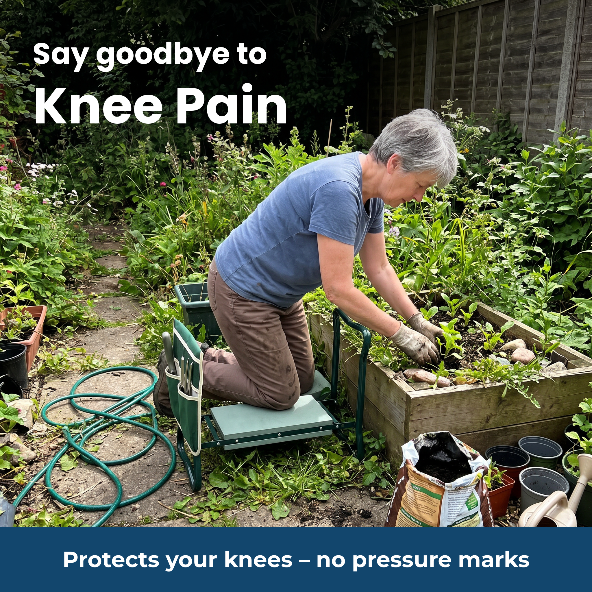 Say goodbye to knee pain – GartenFlex PRO kneeler in use