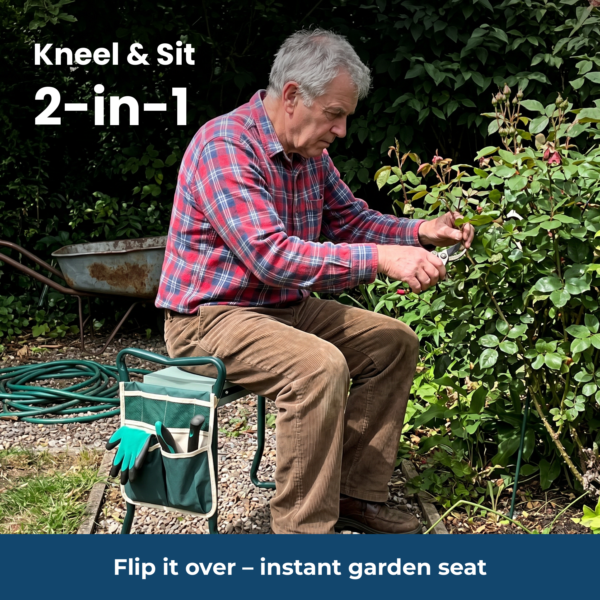 Kneel & sit 2-in-1 – GartenFlex PRO as a garden seat