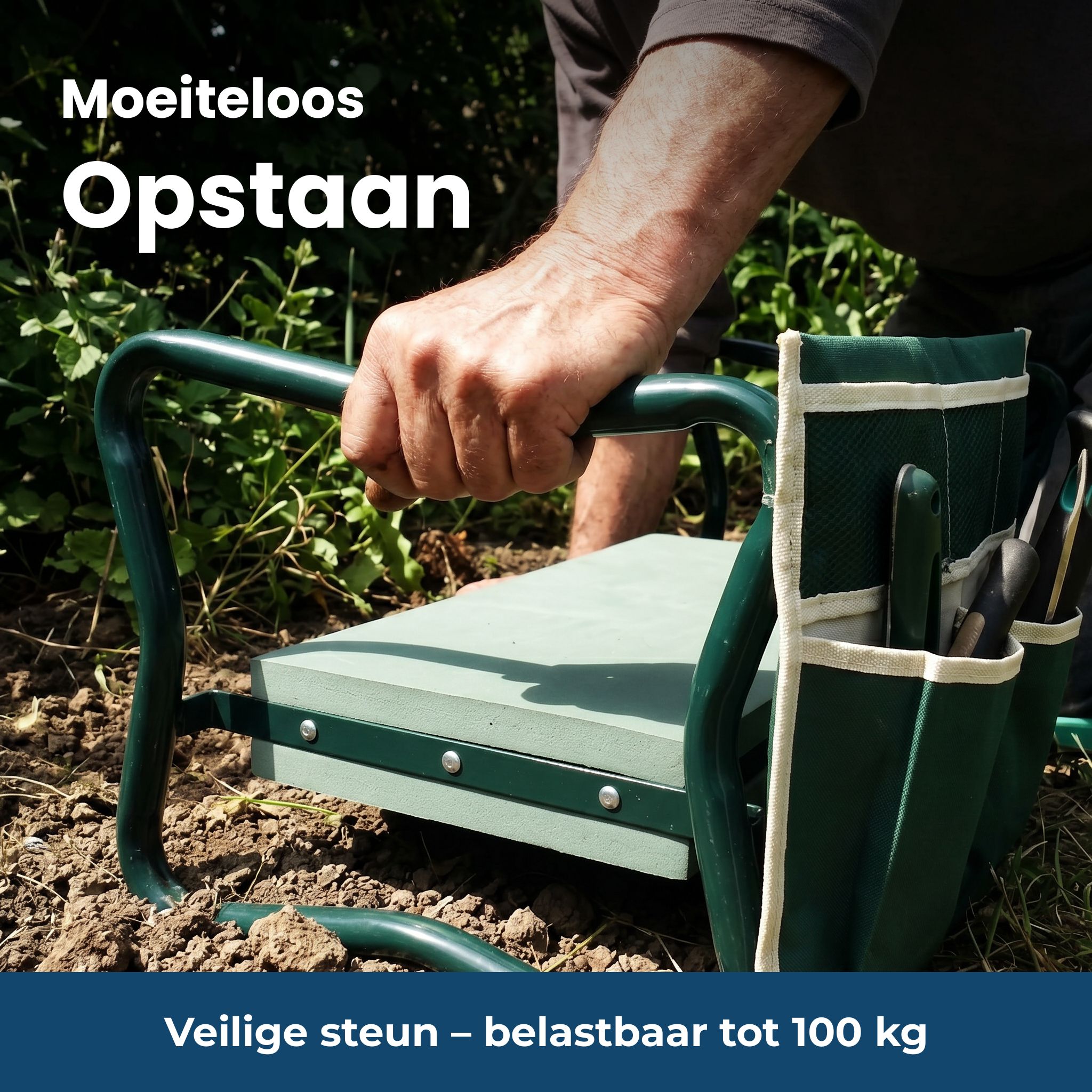 Moeiteloos opstaan – stevige stalen handgrepen van de GartenFlex PRO