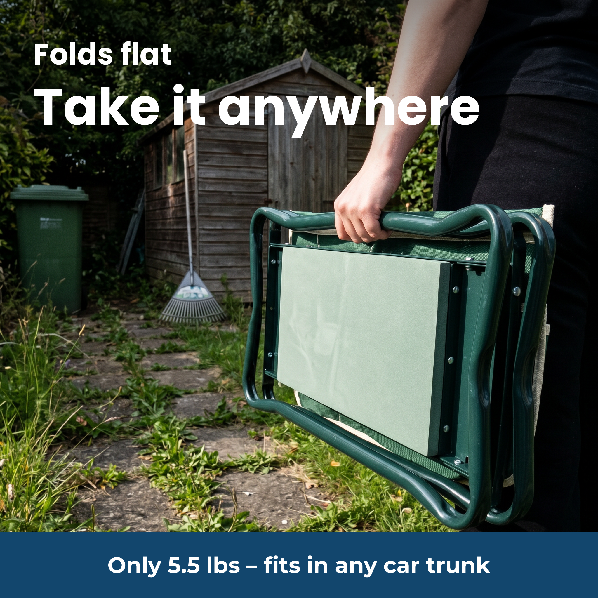 Folds flat, take it anywhere – GartenFlex PRO folded