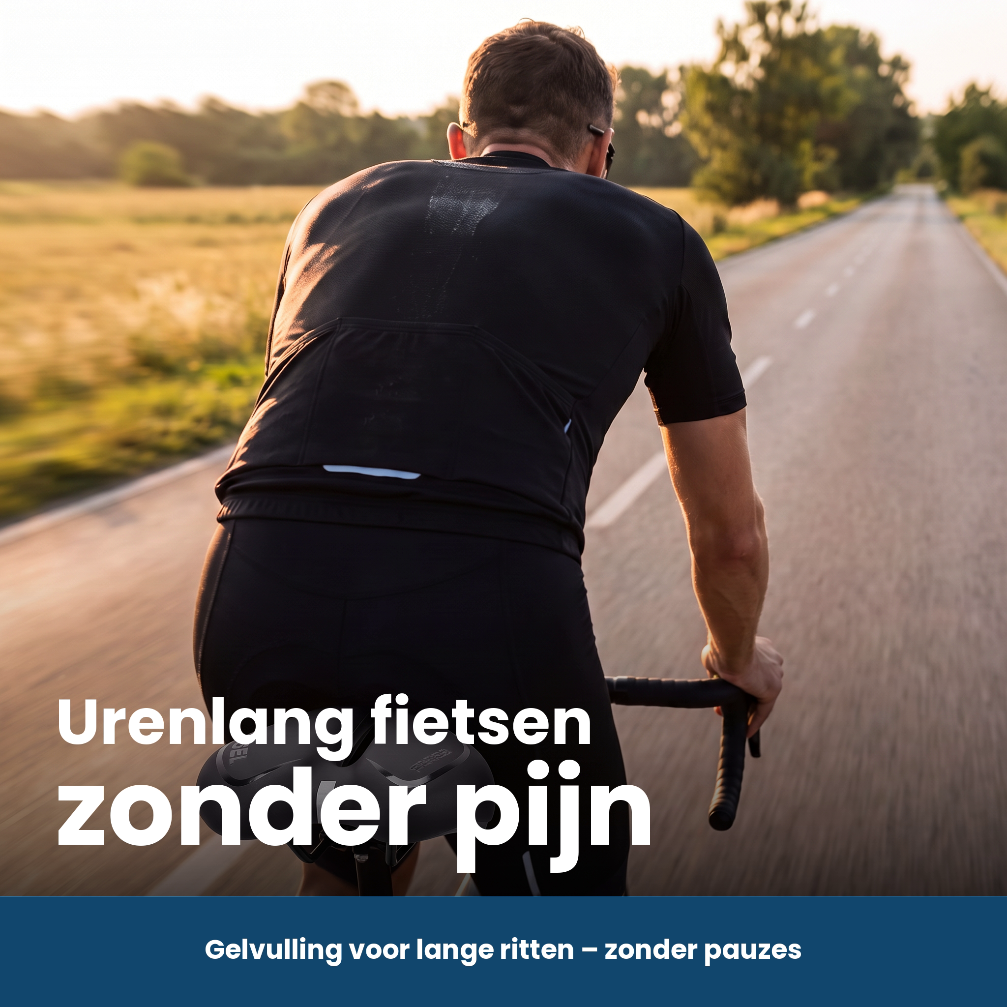 Man fietst lange ritten pijnvrij dankzij ergonomische gelvulling