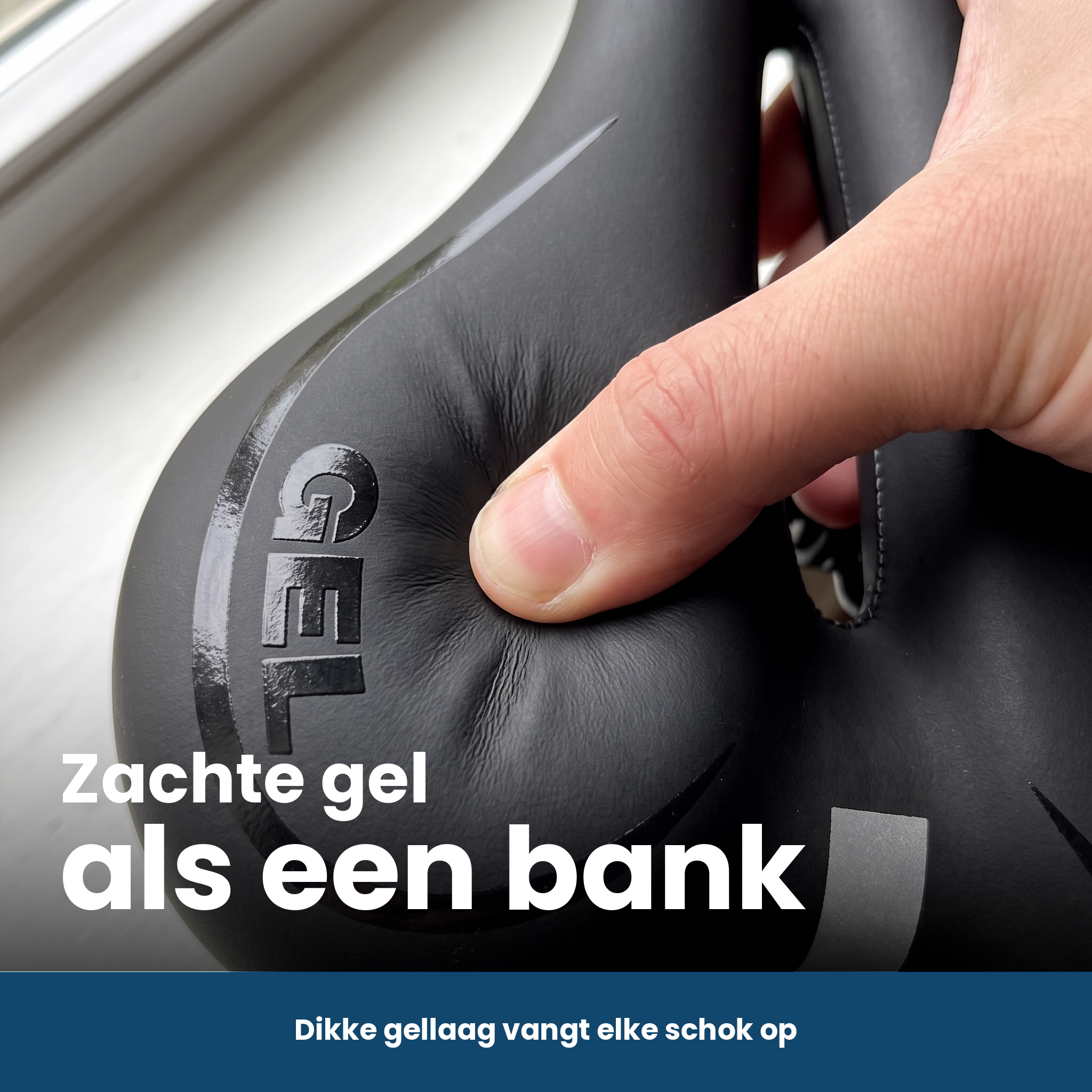 Zachte gelvulling veert mee onder vingerdruk