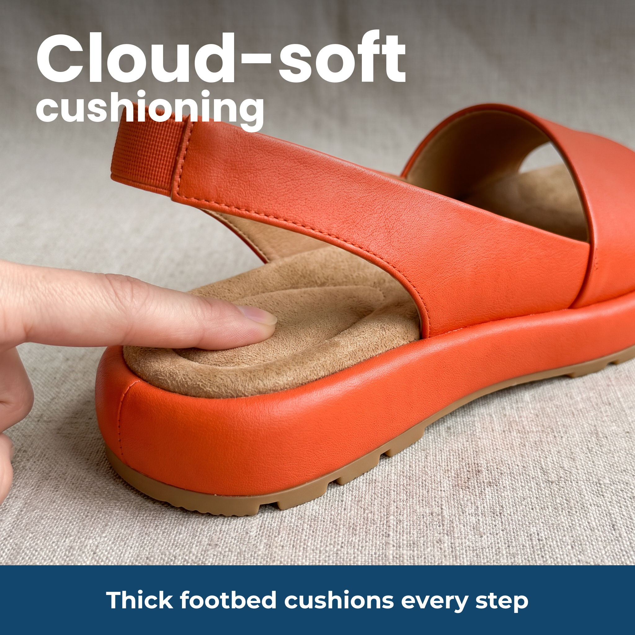 Cloud-soft cushioning – Thick footbed cushions every step