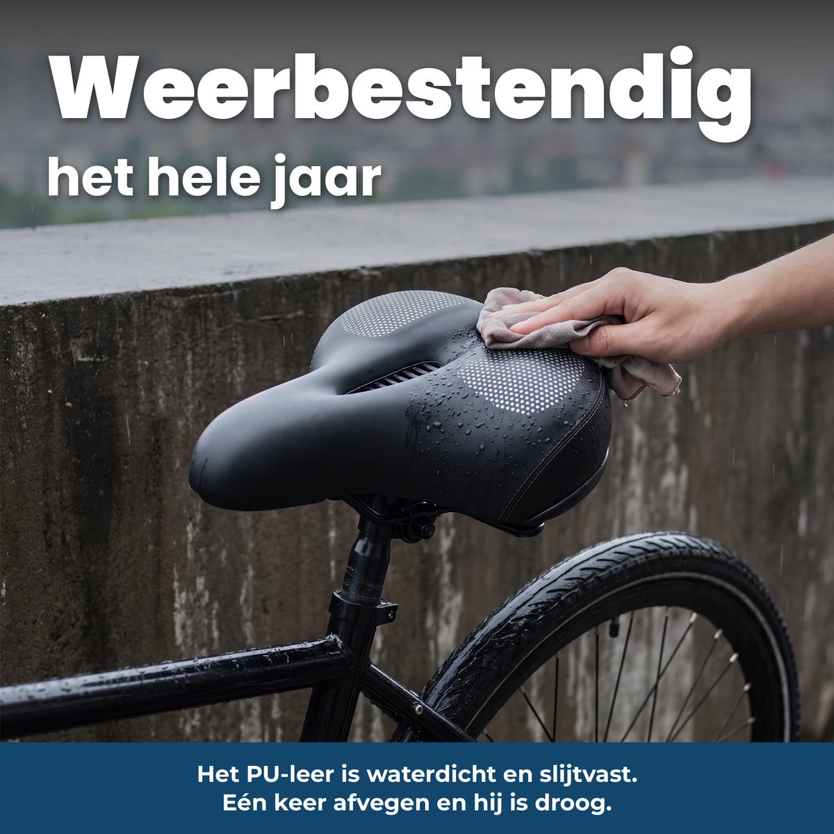 ErgoSoft fietszadel: Waterdicht PU-leer